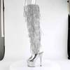 Pleaser - BEJEWELED3019RSF7 Cuissardes à plateforme - Chaussures de pole dance - Couleur argent Product image